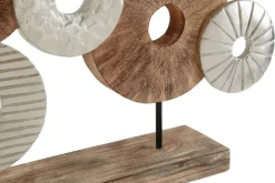 Statues & Sculptures Table Top|Abstract^Hollow Orb 35cm Wood Indoor Sculpture