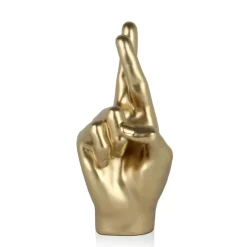 Statues & Sculptures Table Top|Contemporary^Hope Hand 28cm Gold Resin Indoor Sculpture