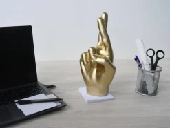 Statues & Sculptures Table Top|Contemporary^Hope Hand 28cm Gold Resin Indoor Sculpture
