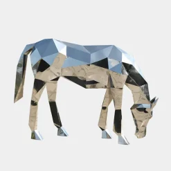 Statues & Sculptures Wildlife|Horses^Horse 130cm Geometric Metal Garden Sculpture