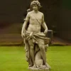 Statues & Sculptures Roman^Hunter & Dog Stone Stone Garden Statue