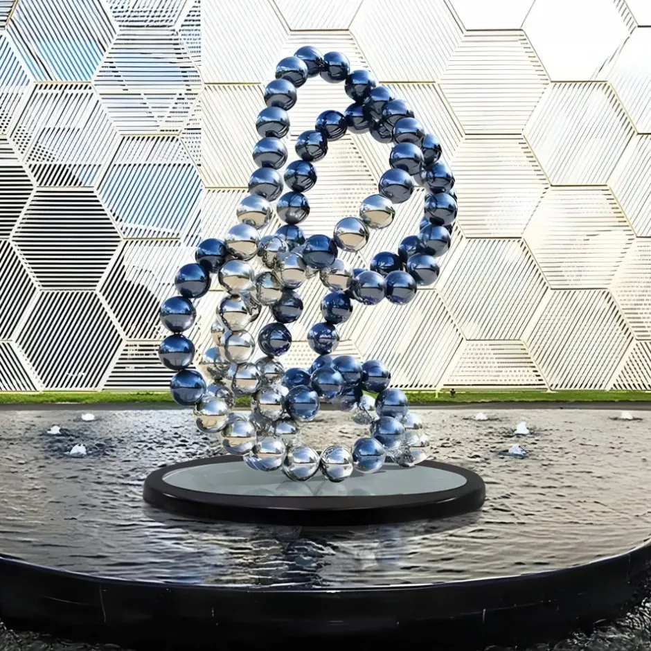 Statues & Sculptures Giant|Floor Standing^Hyper Bubbles 162cm Silver Metal Garden Sculpture