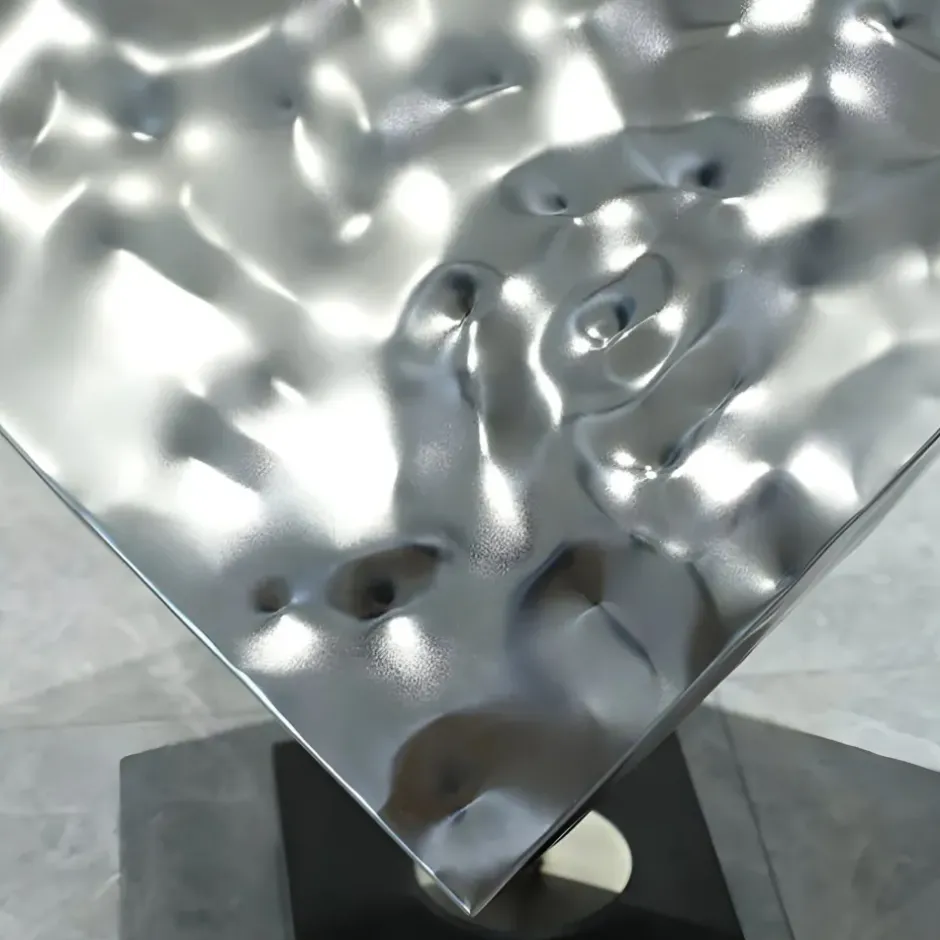 Statues & Sculptures Table Top|Abstract^Hyper Cube 75cm Silver Metal Indoor Sculpture