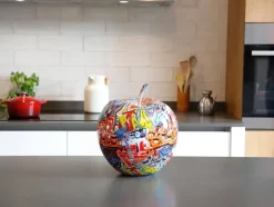 Statues & Sculptures Table Top|Graffiti^Iconic Apple 30cm Graffiti Resin Indoor Sculpture