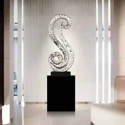 Statues & Sculptures Table Top|Floor Standing^Iconic Symphony 85cm Silver Metal Indoor Sculpture