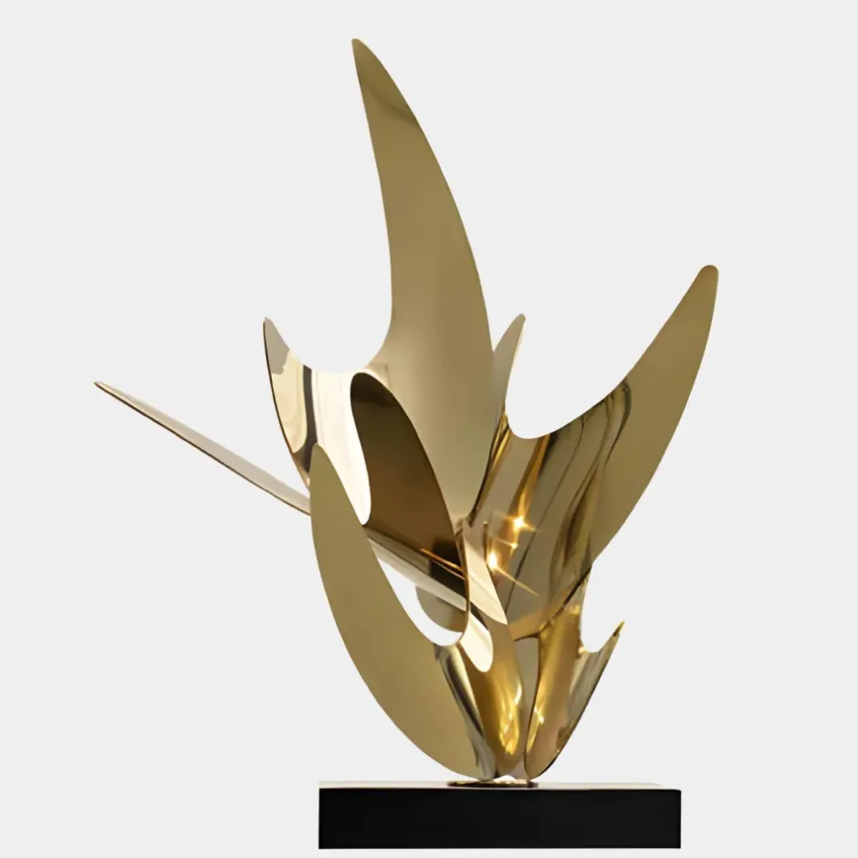 Statues & Sculptures Table Top|Abstract^Infinite Bloom 71cm Gold Metal Indoor Sculpture