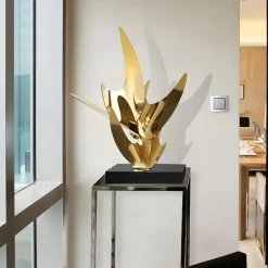 Statues & Sculptures Table Top|Abstract^Infinite Bloom 71cm Silver Metal Indoor Sculpture