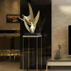 Statues & Sculptures Table Top|Abstract^Infinite Bloom 71cm Silver Metal Indoor Sculpture