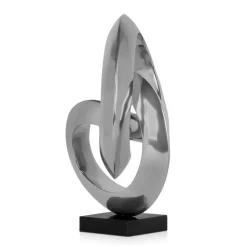 Statues & Sculptures Table Top|Abstract^Infinite Orbit 45cm Silver Resin Indoor Sculpture