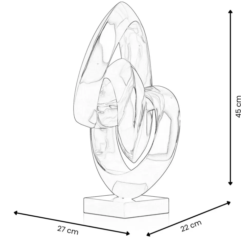 Statues & Sculptures Table Top|Abstract^Infinite Orbit 45cm Silver Resin Indoor Sculpture