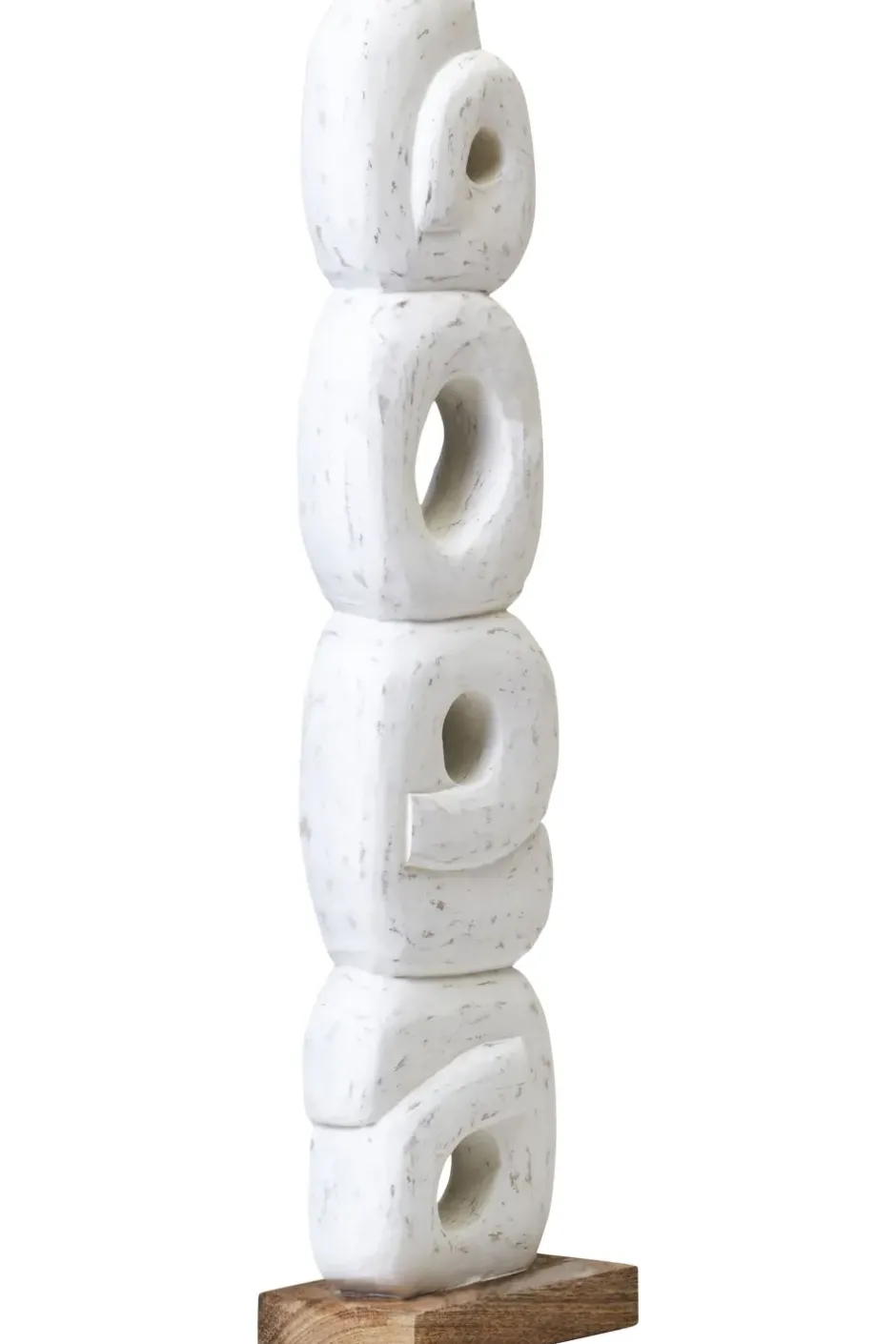 Statues & Sculptures Table Top|Abstract^Infinite Quartet 61cm White Wood Indoor Sculpture