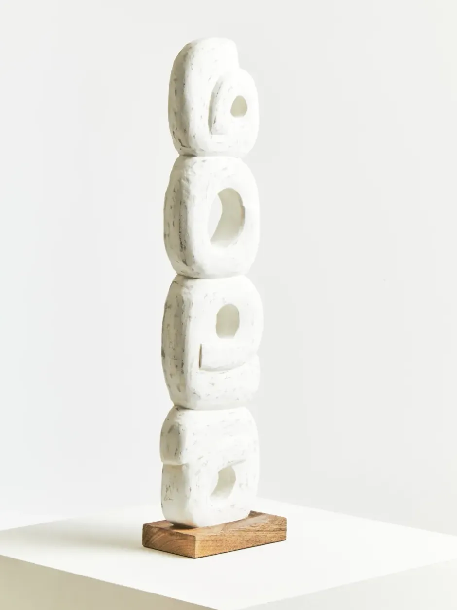 Statues & Sculptures Table Top|Abstract^Infinite Quartet 61cm White Wood Indoor Sculpture