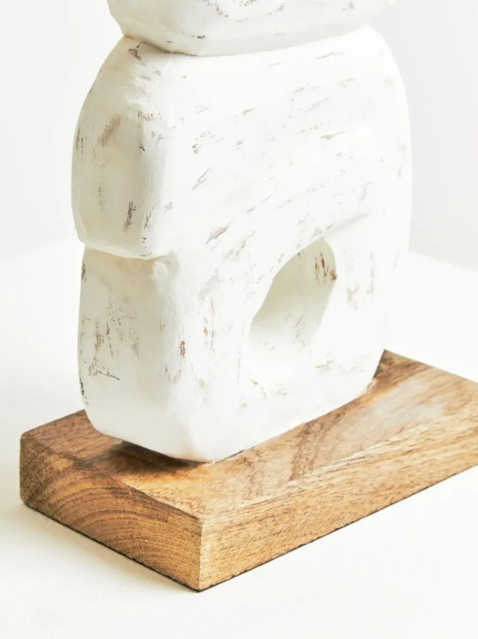 Statues & Sculptures Table Top|Abstract^Infinite Quartet 61cm White Wood Indoor Sculpture