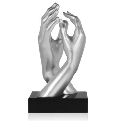 Statues & Sculptures Table Top|Contemporary^Infinite Touch 36cm Silver Resin Indoor Sculpture
