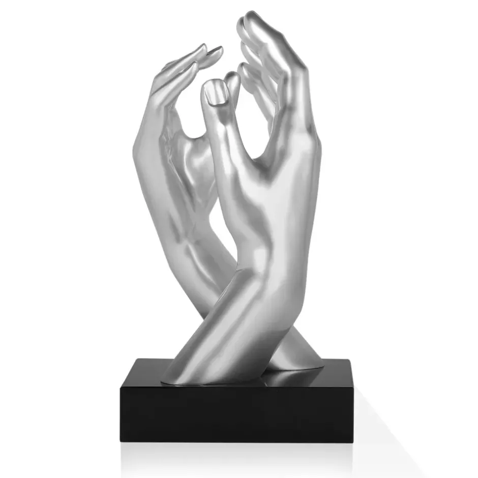 Statues & Sculptures Table Top|Contemporary^Infinite Touch 36cm Silver Resin Indoor Sculpture