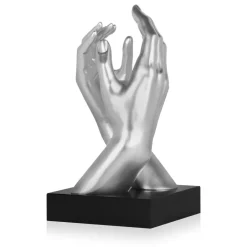 Statues & Sculptures Table Top|Contemporary^Infinite Touch 36cm Silver Resin Indoor Sculpture