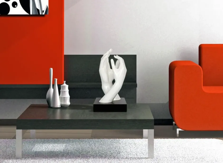 Statues & Sculptures Table Top|Contemporary^Infinite Touch 36cm White Resin Indoor Sculpture