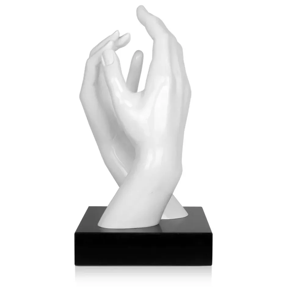 Statues & Sculptures Table Top|Contemporary^Infinite Touch 36cm White Resin Indoor Sculpture