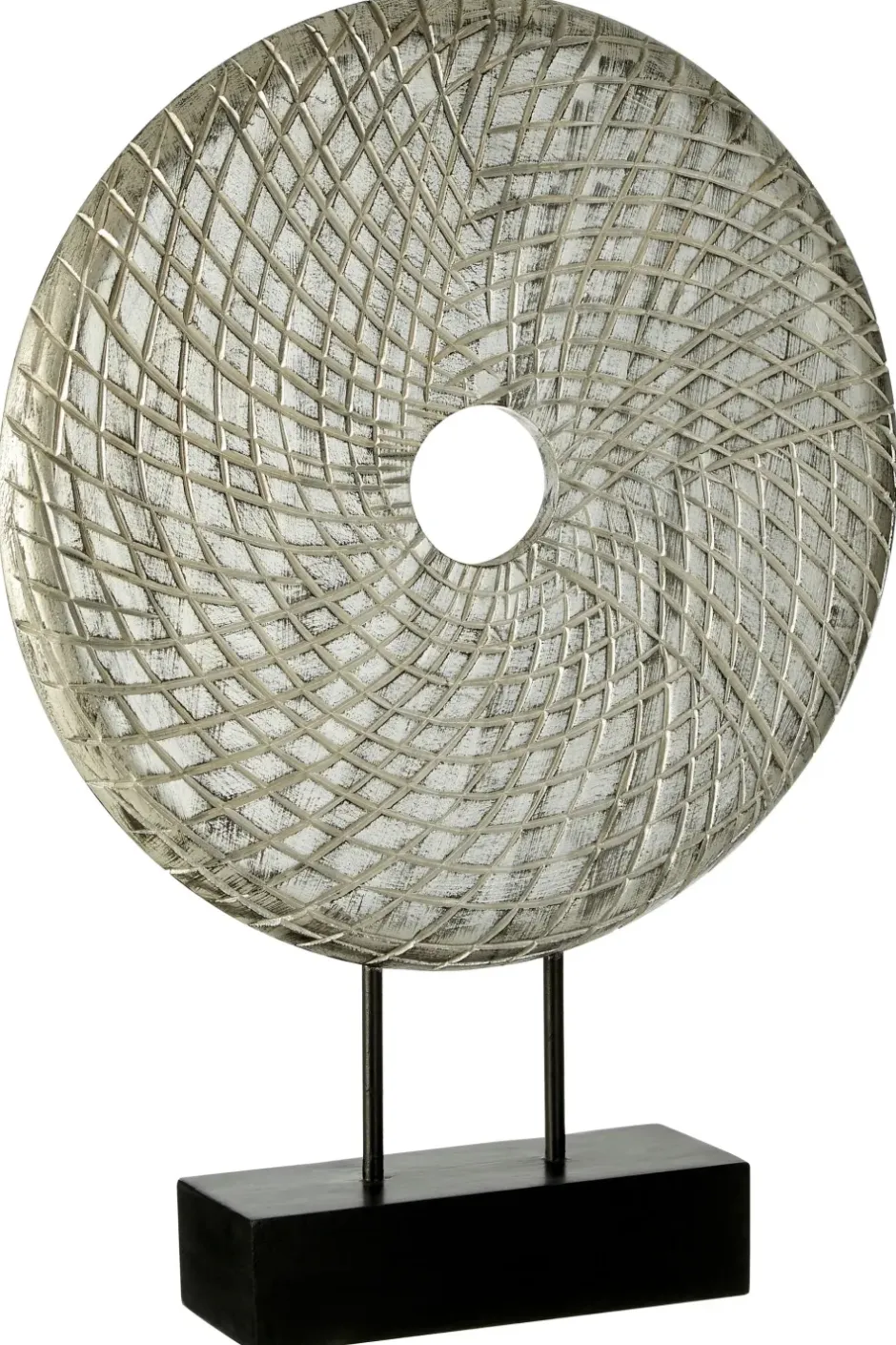 Statues & Sculptures Table Top|Abstract^Infinity Core 50cm Silver Wood Indoor Sculpture