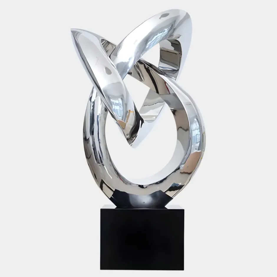 Statues & Sculptures Giant|Floor Standing^Infinity Fusion 180cm Silver Metal Garden Sculpture