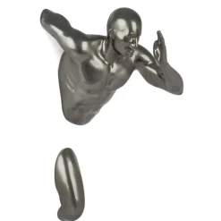 Statues & Sculptures Figurative|Wall Art^Infinity Man 50cm Anthracite Resin Wall Sculpture