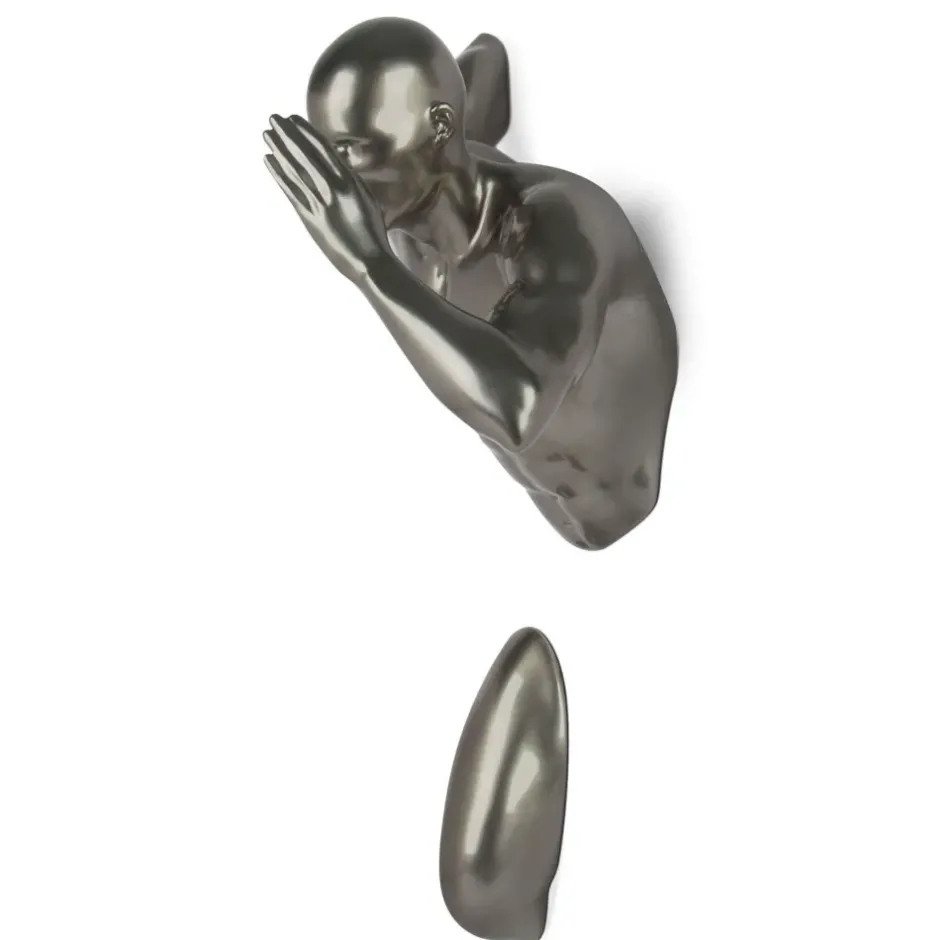 Statues & Sculptures Figurative|Wall Art^Infinity Man 50cm Anthracite Resin Wall Sculpture
