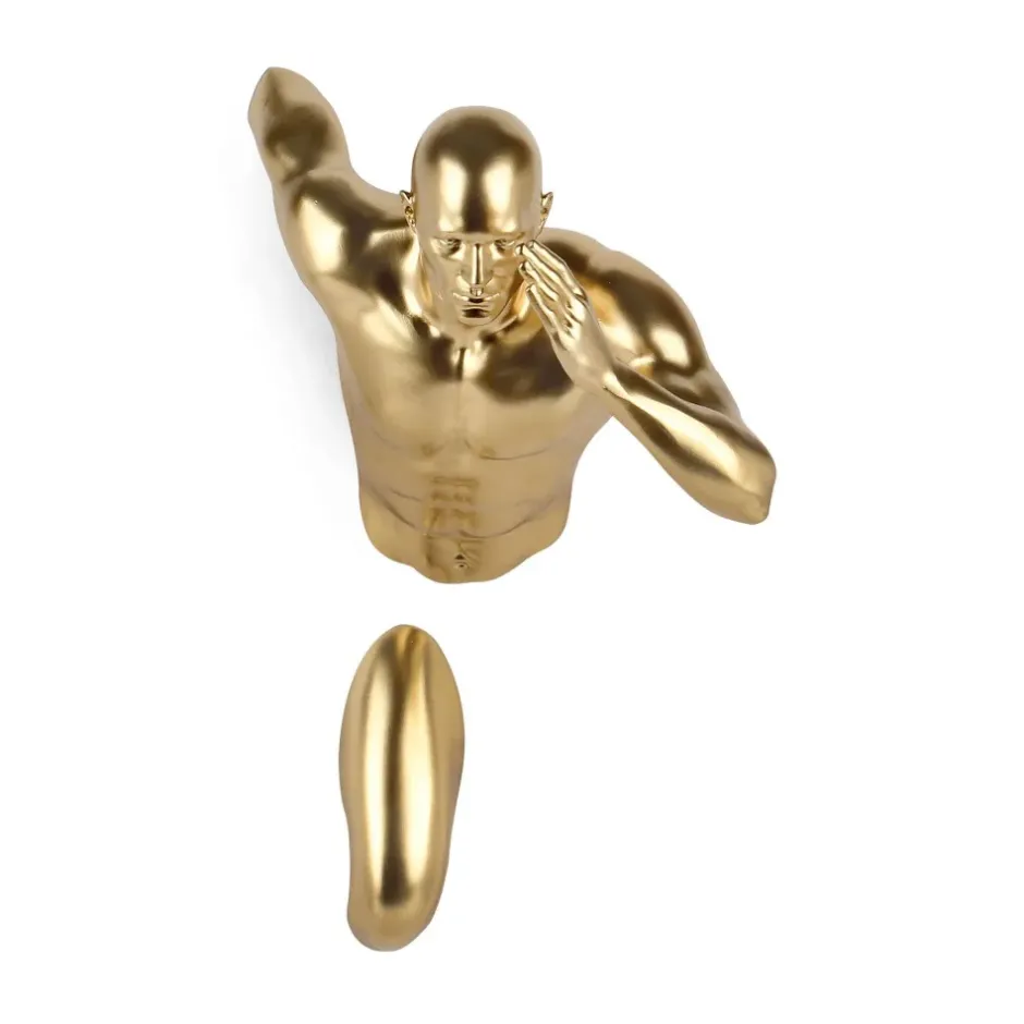 Statues & Sculptures Figurative|Wall Art^Infinity Man 28cm Gold Resin Wall Sculpture