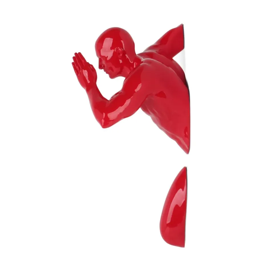 Statues & Sculptures Figurative|Wall Art^Infinity Man 28cm Red Resin Wall Sculpture