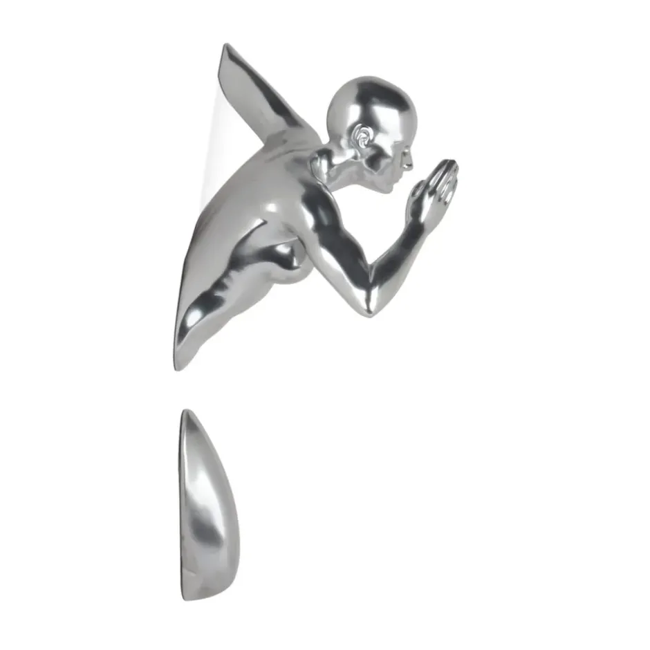 Statues & Sculptures Figurative|Wall Art^Infinity Woman 28cm Silver Resin Wall Sculpture