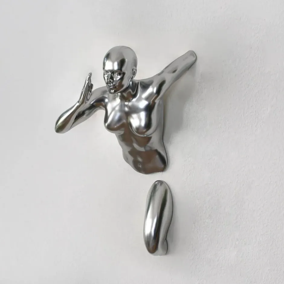 Statues & Sculptures Figurative|Wall Art^Infinity Woman 28cm Silver Resin Wall Sculpture