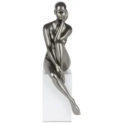Statues & Sculptures Figurative|Floor Standing^Introspective 74cm Anthracite Resin Indoor Sculpture