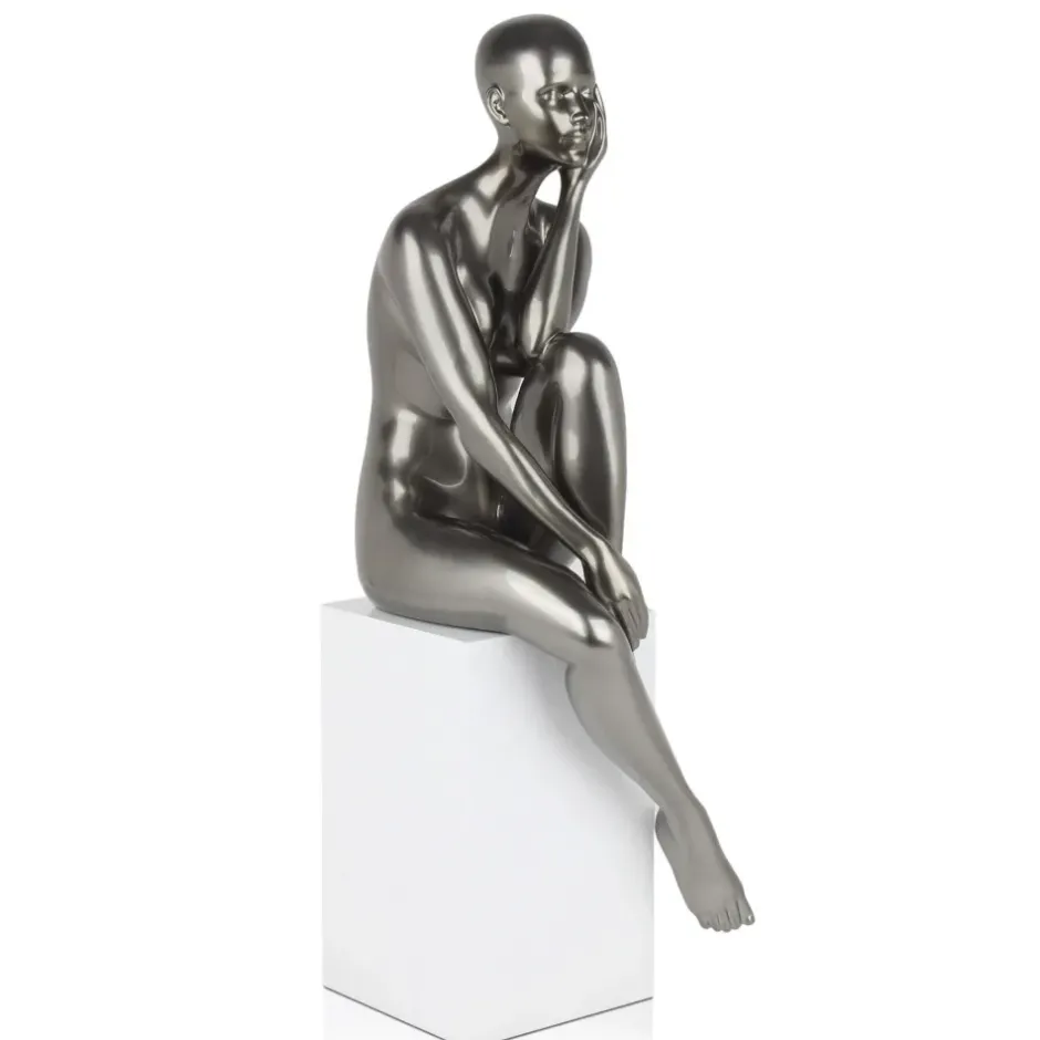 Statues & Sculptures Figurative|Floor Standing^Introspective 74cm Anthracite Resin Indoor Sculpture