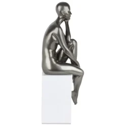 Statues & Sculptures Figurative|Floor Standing^Introspective 74cm Anthracite Resin Indoor Sculpture