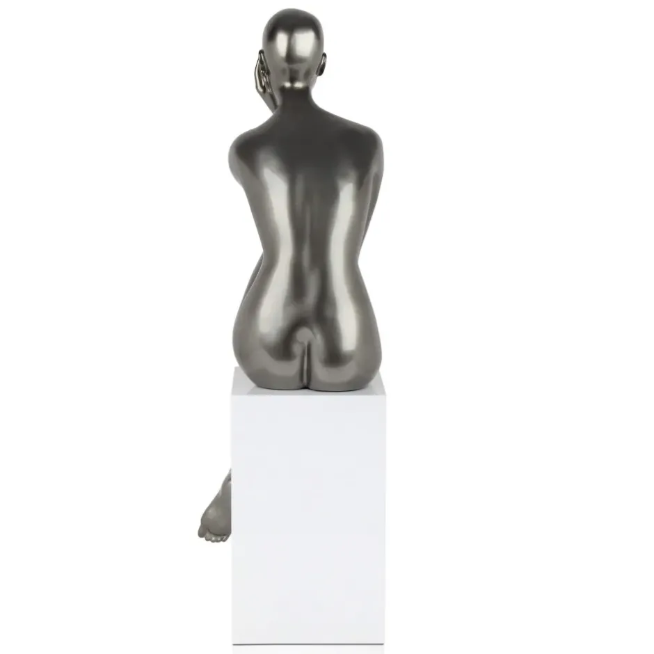 Statues & Sculptures Figurative|Floor Standing^Introspective 74cm Anthracite Resin Indoor Sculpture
