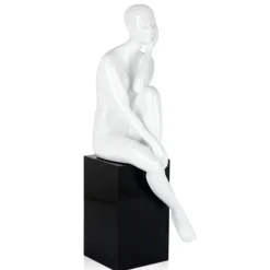 Statues & Sculptures Figurative|Floor Standing^Introspective 74cm White Resin Indoor Sculpture