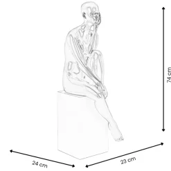 Statues & Sculptures Figurative|Floor Standing^Introspective 74cm White Resin Indoor Sculpture
