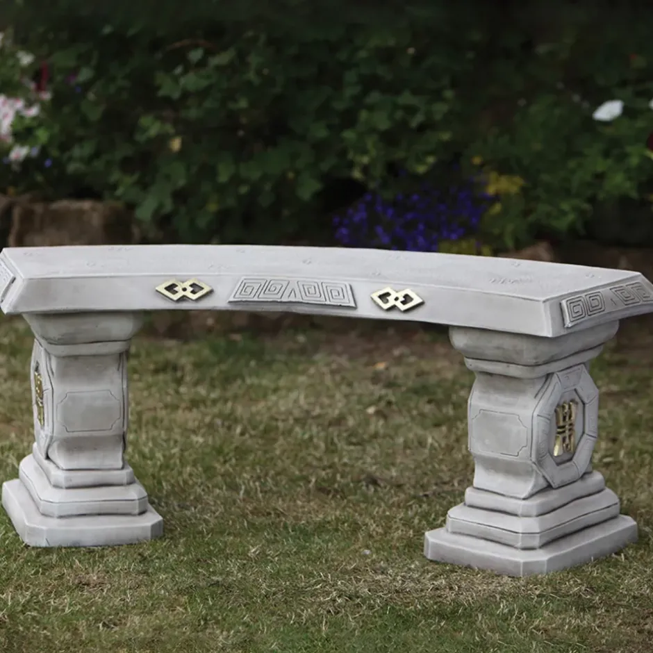 Statues & Sculptures Stone Benches^Japanese Design Stone Garden Bench