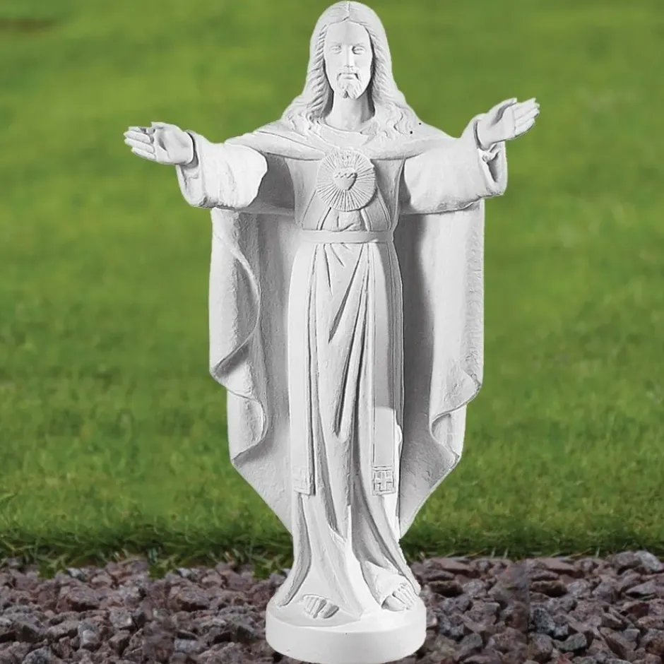 Statues & Sculptures Jesus^Jesus Christ 58cm Marble Resin Garden Statue