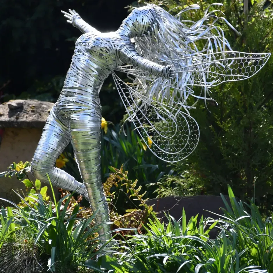 Statues & Sculptures Fairies^Kaida Fairy 90cm Metal Wire Garden Sculpture