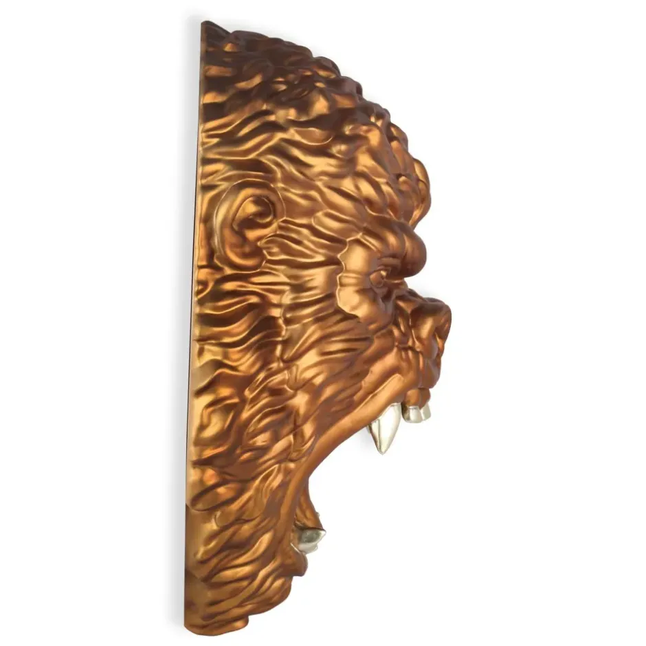 Statues & Sculptures Wall Art|Animals^King Gorilla 43cm Bronze Resin Wall Sculpture