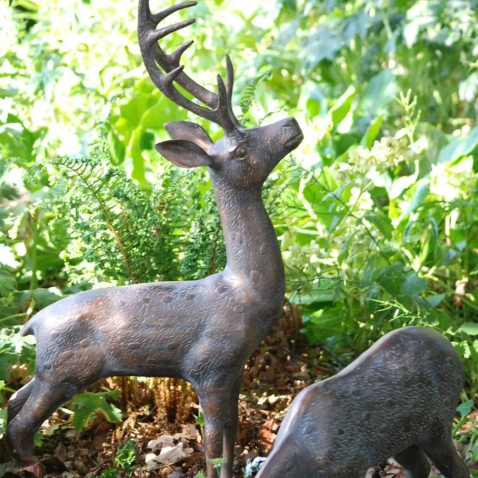 Statues & Sculptures Stags & Deers^Large Stag & Doe Deer Bronze Garden Statues