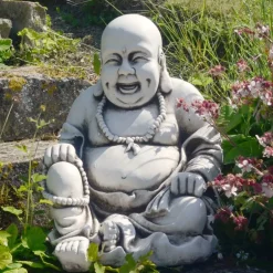 Statues & Sculptures Buddha^Laughing Buddha Antique Stone Garden Statue