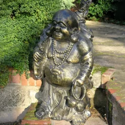 Statues & Sculptures Buddha^Laughing Buddha Bronze Metal Garden Statue