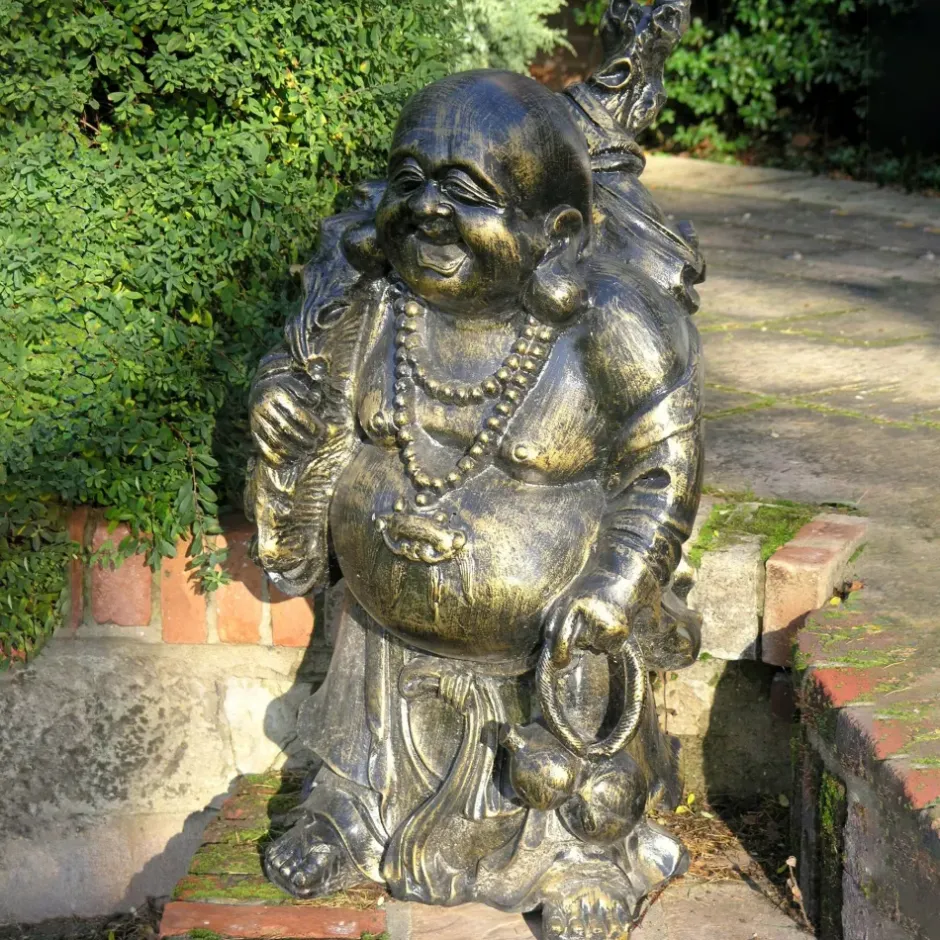 Statues & Sculptures Buddha^Laughing Buddha Bronze Metal Garden Statue
