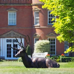 Statues & Sculptures Stags & Deers^Laying Deer Stag Bronze Metal Garden Statue