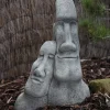 Statues & Sculptures Easter Island Heads^Leaning Easter Island Heads Stone Garden Ornament