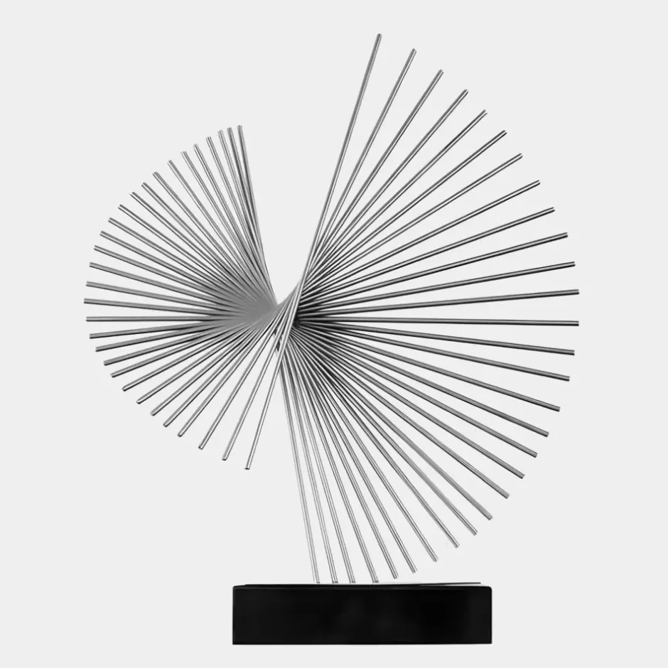 Statues & Sculptures Table Top|Abstract^Linear Motion 64cm Silver Metal Indoor Sculpture