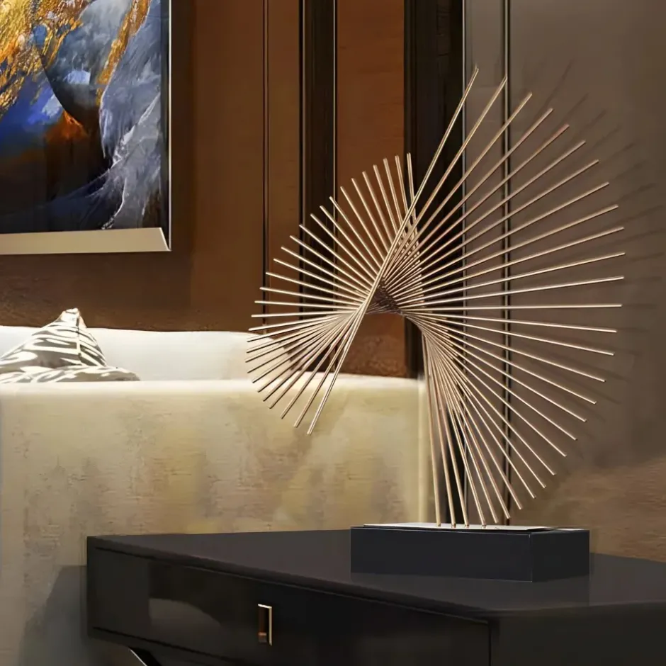 Statues & Sculptures Table Top|Abstract^Linear Motion 64cm Silver Metal Indoor Sculpture
