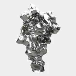 Statues & Sculptures Floor Standing|Abstract^Liquid Mirage 155cm Silver Metal Garden Sculpture