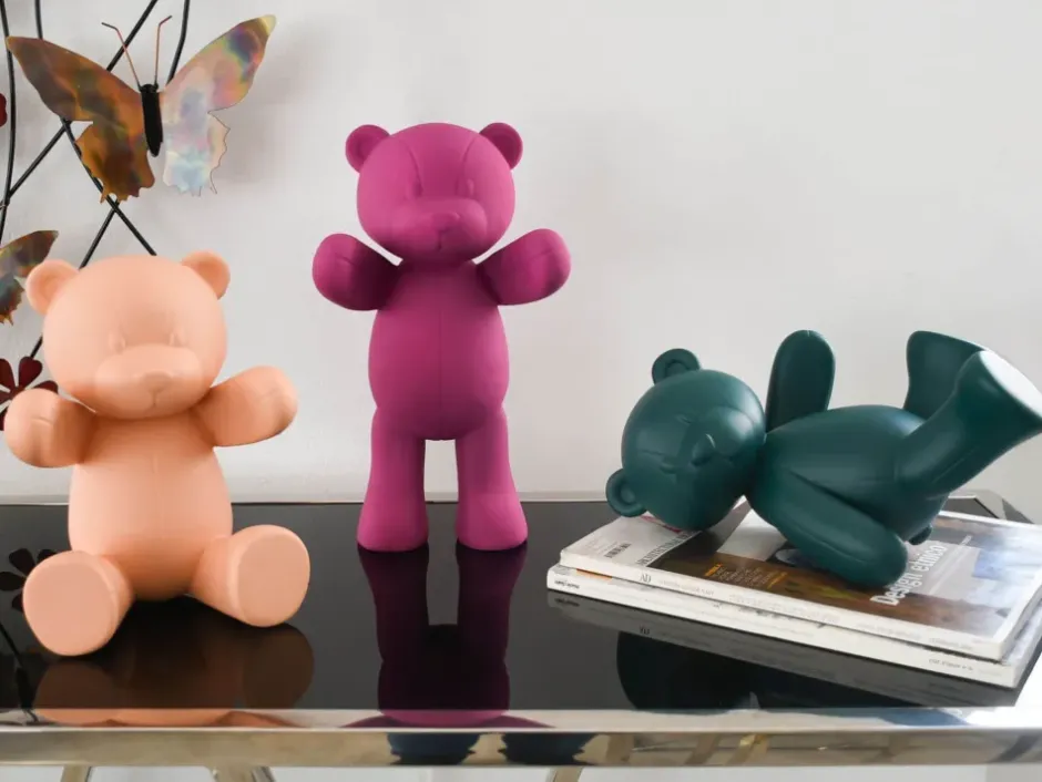 Statues & Sculptures Table Top|Animals^Love Bear 29cm Fuchsia Resin Indoor Sculpture